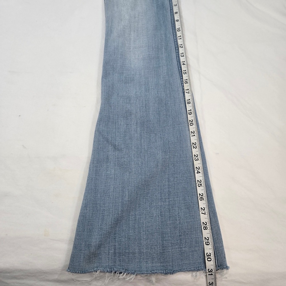Abercrombie Fitch Flare Jeans Womens 26 High Rise Patch Pocket Button Fly Blue - Picture 8 of 12